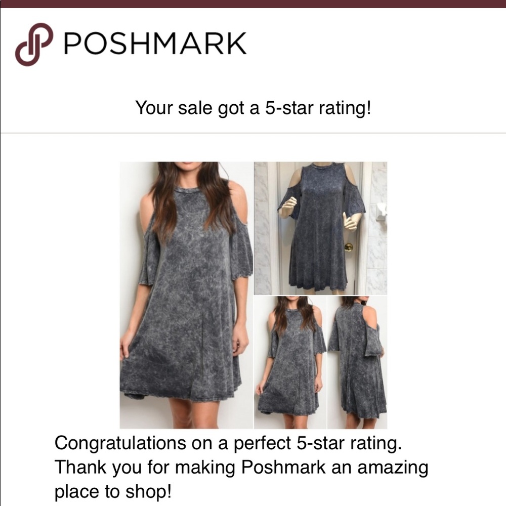 CHARCOAL GREY MINERAL WASHED COLD SHOULDER DRESS - Picture 4 of 7